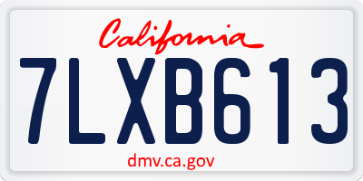 CA license plate 7LXB613
