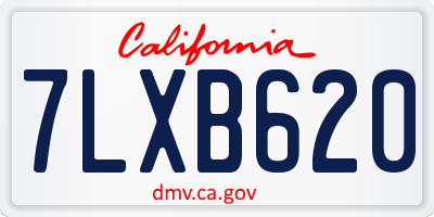 CA license plate 7LXB620