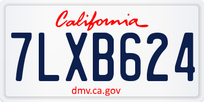 CA license plate 7LXB624