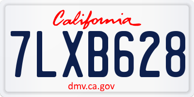 CA license plate 7LXB628