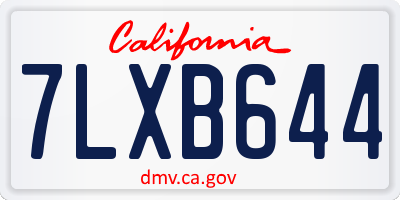 CA license plate 7LXB644