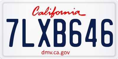 CA license plate 7LXB646