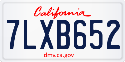CA license plate 7LXB652