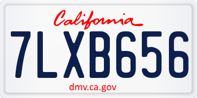 CA license plate 7LXB656
