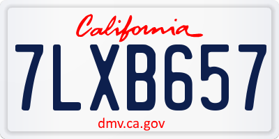 CA license plate 7LXB657