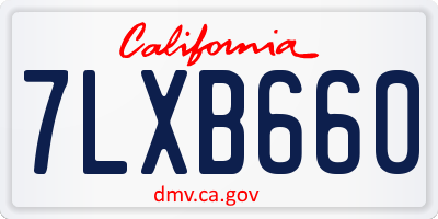 CA license plate 7LXB660