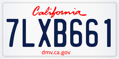 CA license plate 7LXB661