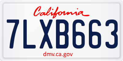 CA license plate 7LXB663