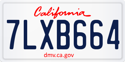 CA license plate 7LXB664