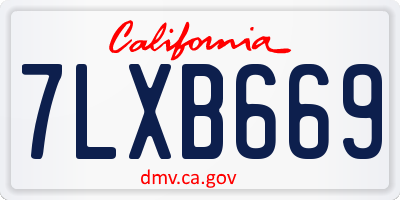 CA license plate 7LXB669