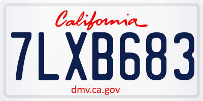 CA license plate 7LXB683