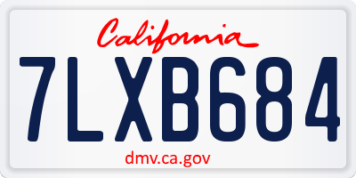 CA license plate 7LXB684