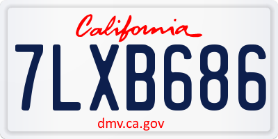 CA license plate 7LXB686