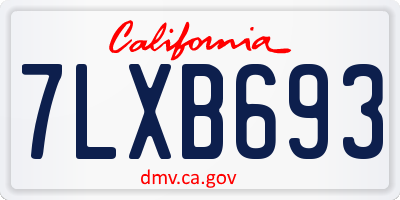 CA license plate 7LXB693