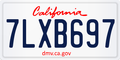 CA license plate 7LXB697