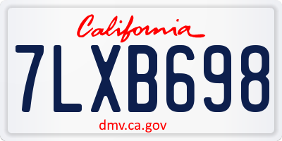 CA license plate 7LXB698