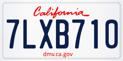 CA license plate 7LXB710
