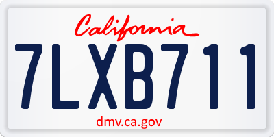 CA license plate 7LXB711