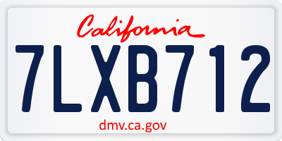 CA license plate 7LXB712