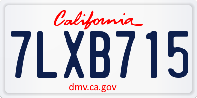 CA license plate 7LXB715