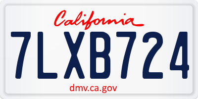 CA license plate 7LXB724