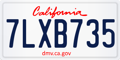 CA license plate 7LXB735