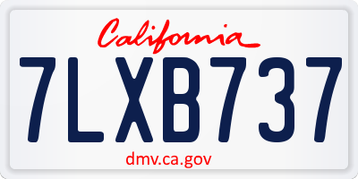 CA license plate 7LXB737