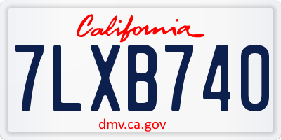 CA license plate 7LXB740