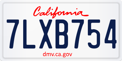 CA license plate 7LXB754