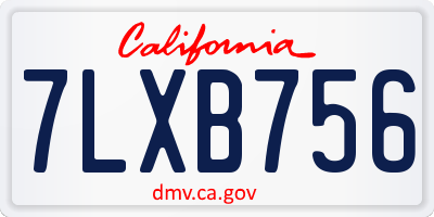 CA license plate 7LXB756