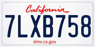 CA license plate 7LXB758