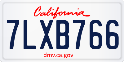 CA license plate 7LXB766