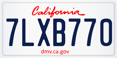 CA license plate 7LXB770