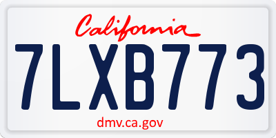 CA license plate 7LXB773