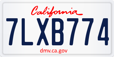 CA license plate 7LXB774