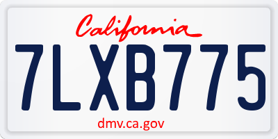 CA license plate 7LXB775