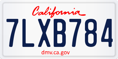 CA license plate 7LXB784