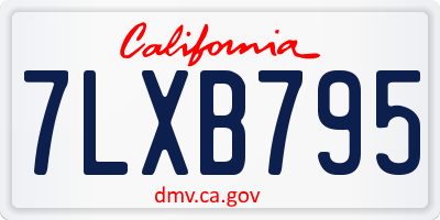 CA license plate 7LXB795
