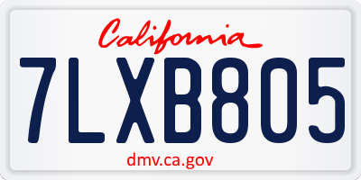 CA license plate 7LXB805