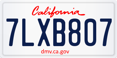 CA license plate 7LXB807
