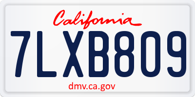 CA license plate 7LXB809