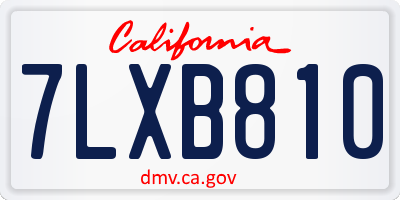 CA license plate 7LXB810