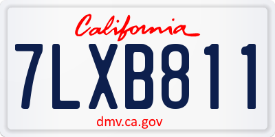 CA license plate 7LXB811