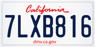 CA license plate 7LXB816