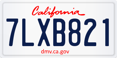 CA license plate 7LXB821