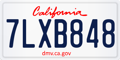 CA license plate 7LXB848