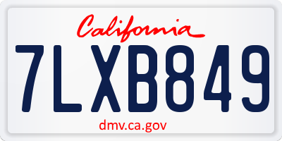CA license plate 7LXB849