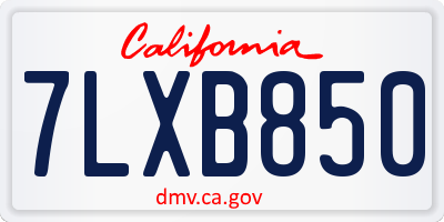 CA license plate 7LXB850