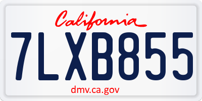 CA license plate 7LXB855