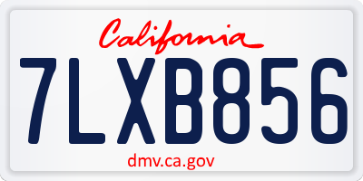 CA license plate 7LXB856